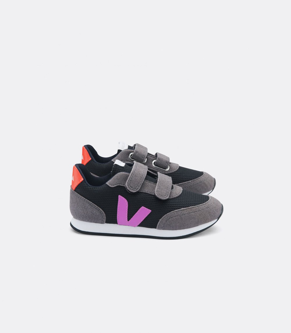 Veja Trainers Kids Black/Grey/Orange/Purple - Arcade B-mesh - YKEI-07543